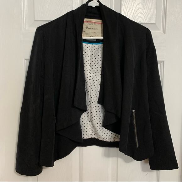 Cartonnier black drape front blazer - Picture 3 of 11